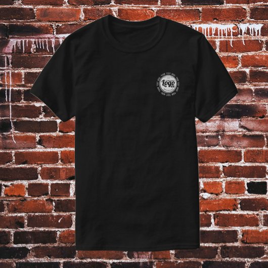 カスタムブラック・ビジネス・ロゴ従業員ユニフォームスワッグ Tシャツ