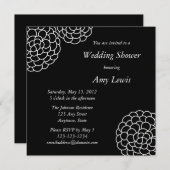 カスタムブラック&ホワイトウェディングシャワー招待状 招待状 (正面/裏面)