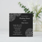 カスタムブラック&ホワイトウェディングシャワー招待状 招待状 (スタンド正面)