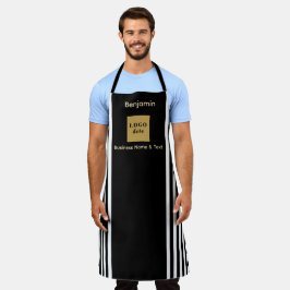 カスタムブラック&ホワイトストライプ エプロン