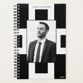 カスタムブラック&ホワイトプロフェッショナルビジネスフォト プランナー手帳 (正面)