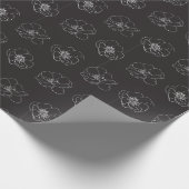 カスタムブラック/ホワイトマグノリアフローララッピングペーパー ラッピングペーパー (角)