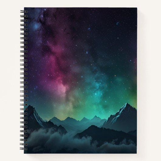 カスタムブラック&ホワイトモノグラムスケッチブック ノートブック (正面)