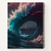 カスタムブラック&ホワイトモノグラムスケッチブック ノートブック (裏面)