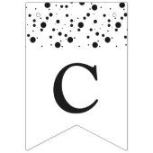 カスタムブラック&ホワイトローレルリース卒業 バンティングフラッグ (第2の旗)