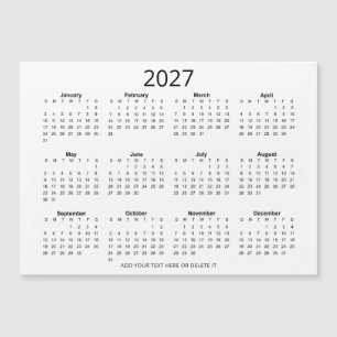 カスタムブラック&ホワイト2027年カレンダー(テキスト入力可能)