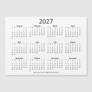カスタムブラック&ホワイト2027年カレンダー(テキスト入力可能)