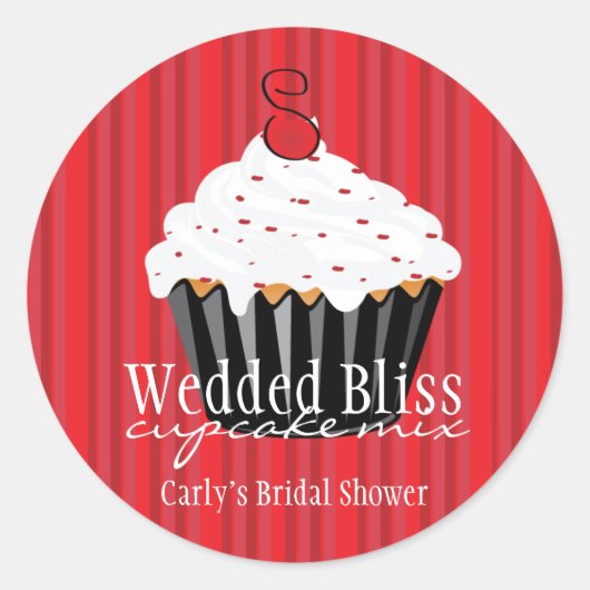 カスタムブラック&レッドベーカリーシール ラウンドシール (正面)