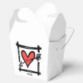 カスタムブラック&レッドラブハート結婚式の引き出物ボックス フェイバーボックス (オープン)