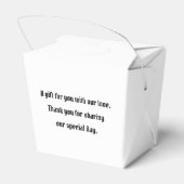 カスタムブラック&レッドラブハート結婚式の引き出物ボックス フェイバーボックス (裏面サイド)