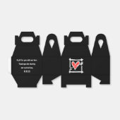 カスタムブラック&レッドラブハート結婚式の引き出物ボックス フェイバーボックス (折り畳みなし)