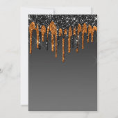 カスタムブラック&金ゴールドグリッタードリップハッピーバースデー 招待状 (裏面)