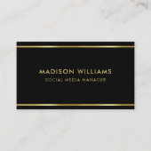 カスタムブラック&金ゴールドプレミアムプロフェッショナル 名刺 (正面)