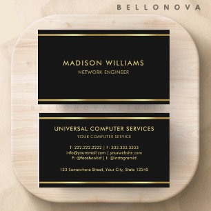 カスタムブラック&金ゴールドプレミアムプロフェッショナル 名刺