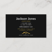 カスタムブラック+金ゴールドホーム不動産仲介業者ラグジュアリーモダン 名刺 (裏面)