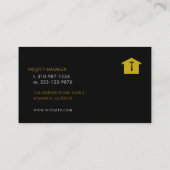 カスタムブラック+金ゴールドホーム建物建築ルクス 名刺 (裏面)