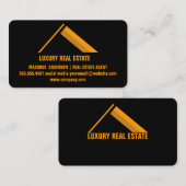 カスタムブラック+金ゴールドホーム建物建築ルクス 名刺 (正面/裏面)
