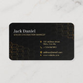 カスタムブラック+金ゴールドホーム建物建築ルクス 名刺 (裏面)