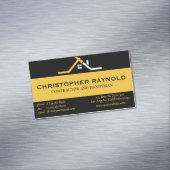 カスタムブラック&金ゴールドホーム建物建築 マグネット名刺 (インサイチュ)