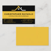 カスタムブラック&金ゴールドホーム建物建築 名刺 (正面/裏面)