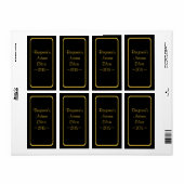 カスタムブラック&金ゴールド自家製ワインボトルラベル ラベル (フルシート)