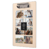 カスタムブラックINSTAファミリーフォトコラージュベージュ クリップボード (左)