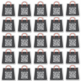 カスタムブラックQRコードショッピングシール シール