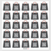 カスタムブラックQRコードショッピングシール シール (シート)