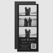 カスタムブラックQRコードフォトストリップ磁気結婚素子 (正面/裏面)