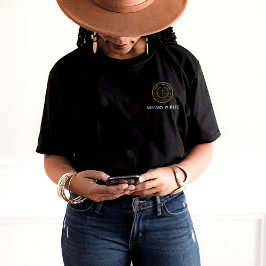 カスタムブラックQRコード会社プロモーション公証人 Tシャツ