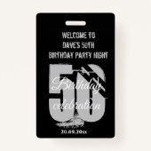 カスタムブラックVIPパスバースデーパーティー招待 バッジ (正面)