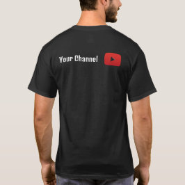 カスタムブラックYouTubeチャンネルロゴTシャツ – 人 Tシャツ