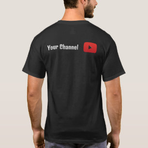 カスタムブラックYouTubeチャンネルロゴTシャツ – 人 Tシャツ