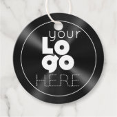 カスタムブラッシュド・ブラック・メタル・ビジネス・ロゴつるラベル フェイバータグ (正面)