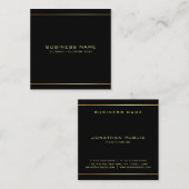 カスタムブラッスタイリッシュク&金ゴールドテンプレートプロフェッショナル スクエア名刺 (正面/裏面)