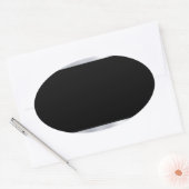 カスタムブランクテンプレート 偽シルバー ブラック エレガント 楕円形シール (封筒)