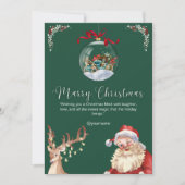 カスタムブランドのグリーンホワイト新婚クリスマス 招待状 (正面)