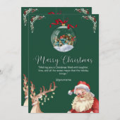 カスタムブランドのグリーンホワイト新婚クリスマス 招待状 (正面/裏面)