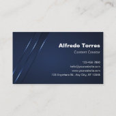 カスタムブランドのダークブルーモダンコンテンツ作成者 名刺 (裏面)