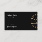 カスタムブランドのブラック・ミニマル写真家 名刺 (裏面)