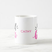 カスタムブランドの女の子ボスタイポグラフィ名 コーヒーマグカップ (中央)