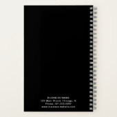 カスタムブランドの宣伝用ロゴブラックビジネス ノートブック (裏面)