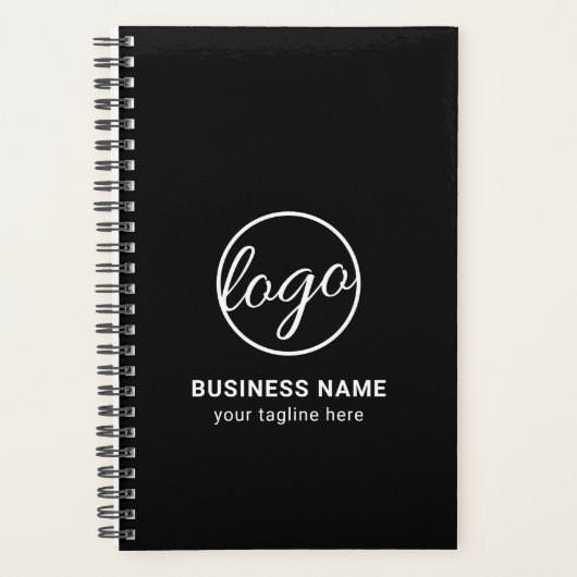 カスタムブランドの宣伝用ロゴブラックビジネス プランナー手帳 (正面)