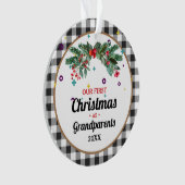 カスタムブランドの祖父母の初めてのクリスマス オーナメント (正面)