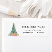 カスタムブランドエレガントクリスマス差出人住所 ラベル (インサイチュ)