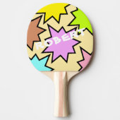 カスタムブランドカラフル漫画名タイポグラフィ 卓球ラケット (正面)
