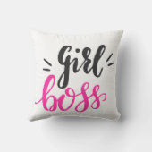 カスタムブランドガールボスタイポグラフィ任意の色 クッション (裏面)