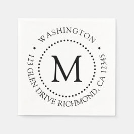 カスタムブランドドットフレームモノグラムナプキン スタンダードカクテルナプキン