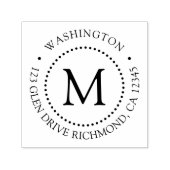 カスタムブランドドットフレームモノグラム差出人住所 セルフインキングスタンプ (デザイン)