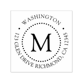 カスタムブランドドットフレームモノグラム差出人住所 セルフインキングスタンプ